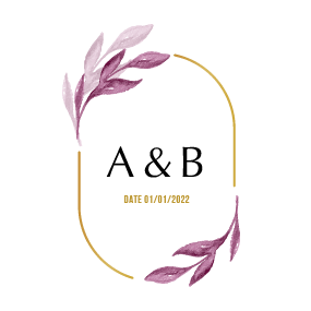 Purple and gold leaf logo
